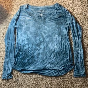 Blue stonewashed long sleeve holistic shirt